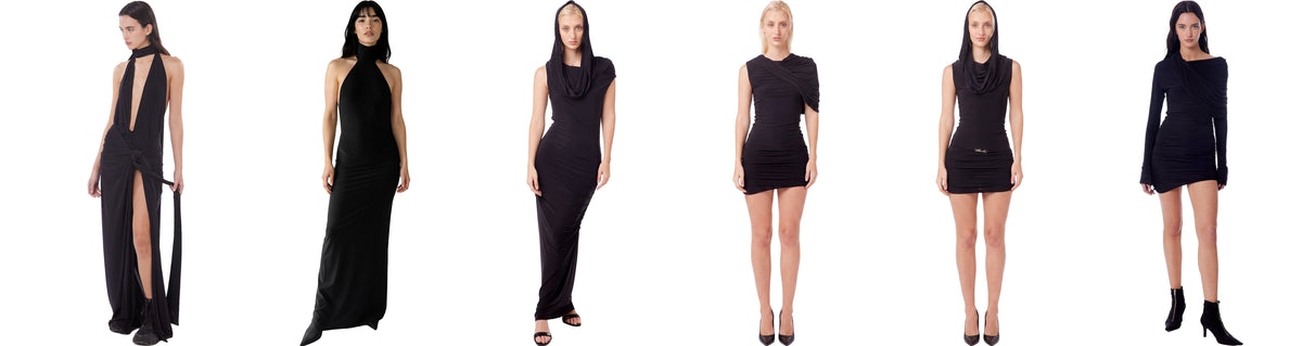 Vestido corto con detalles de diseño de autor Blackmamba