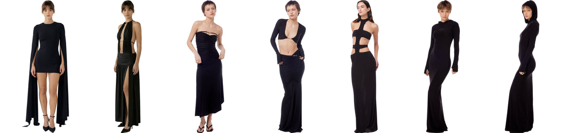 Vestido negro con silueta distintiva Blackmamba